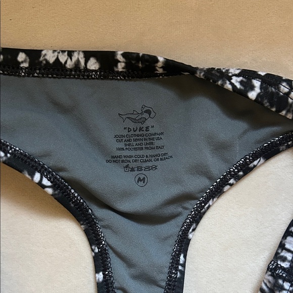 JOLYN “DUKE” Black and White Patterned Bikini Bottom - Picture 2 of 3